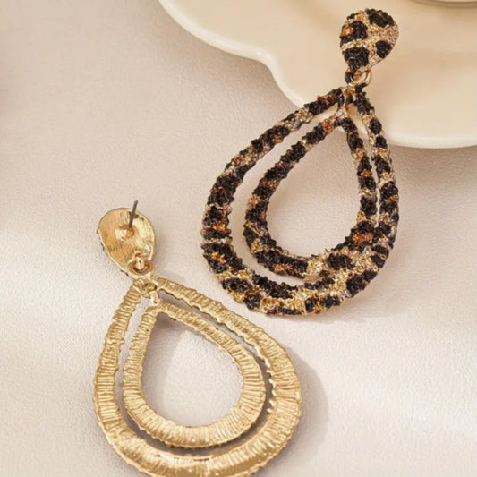 New Double-layer Leopard Retro Alloy Fashion Earrings
