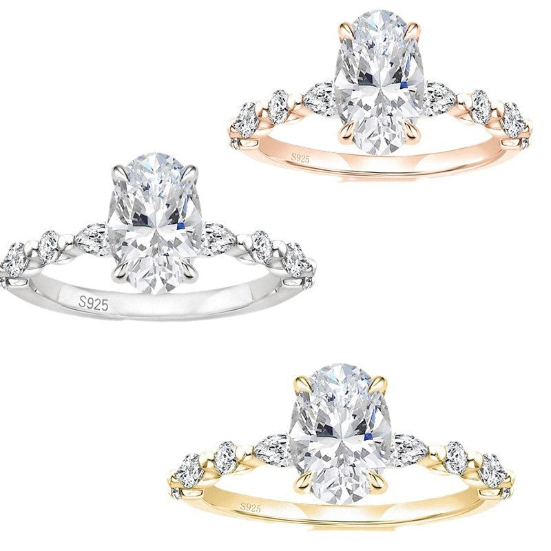Oval Zircon Women's Ring