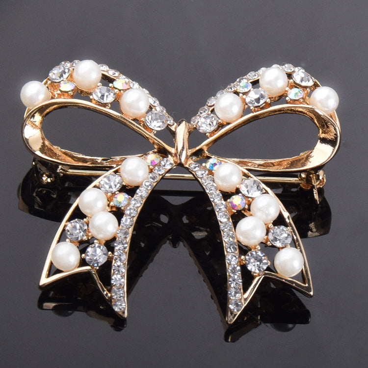 Hot Selling Graceful Bow Pearl Brooch Women's Fashion All-match