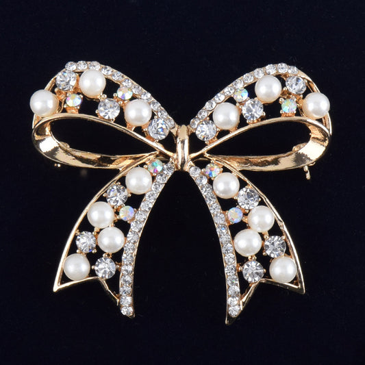 Hot Selling Graceful Bow Pearl Brooch Women's Fashion All-match