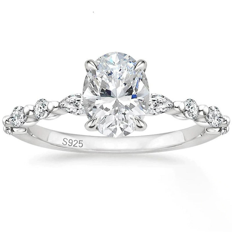Oval Zircon Women's Ring