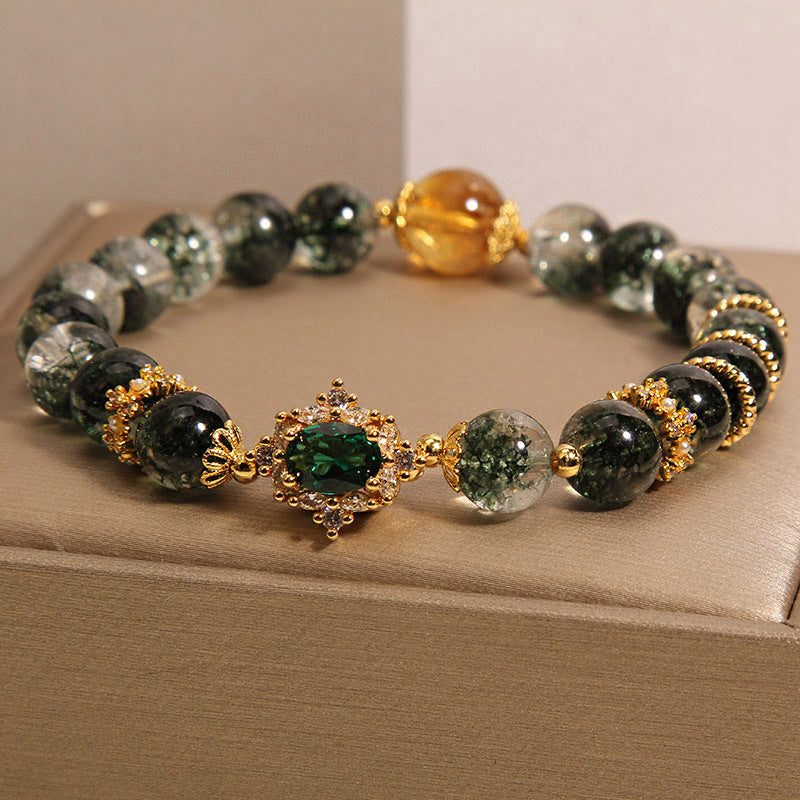 Light Luxury Minority Gold Rutilated Quartz Bracelet