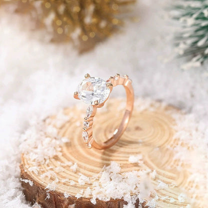 Oval Zircon Women's Ring