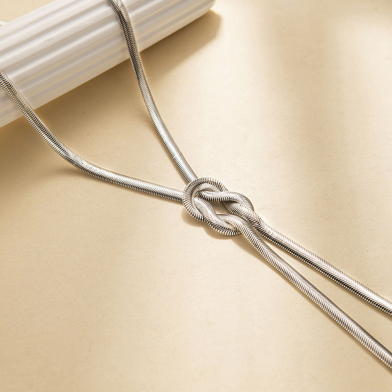 Personalized Knotted Snake Bone Chain Necklace