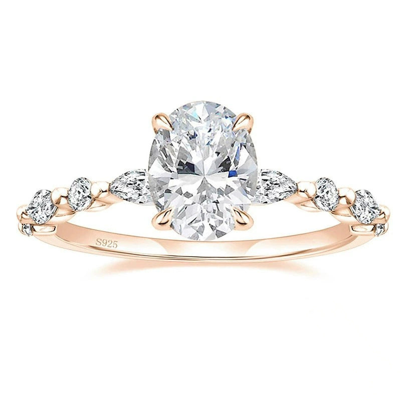 Oval Zircon Women's Ring