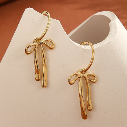 Metal Fashion Minimalist Bowknot Stud Earrings