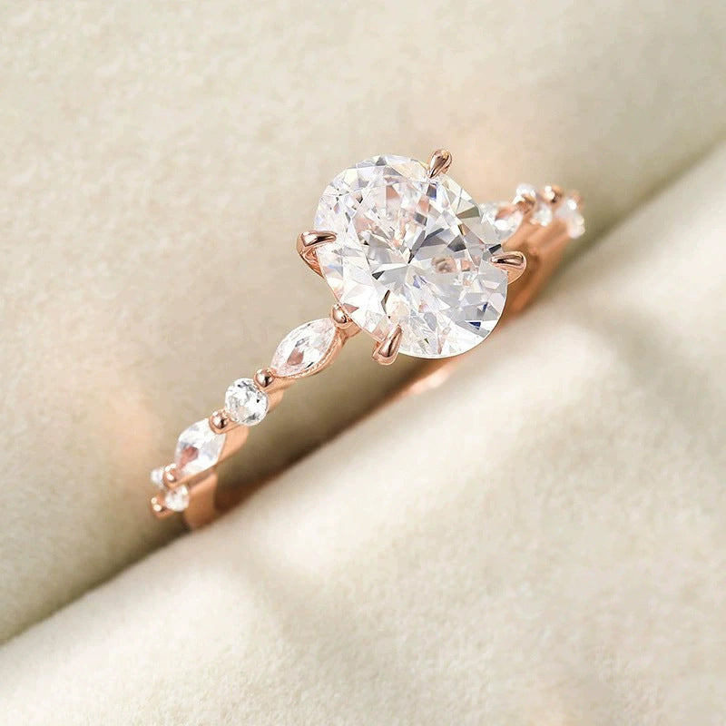 Oval Zircon Women's Ring