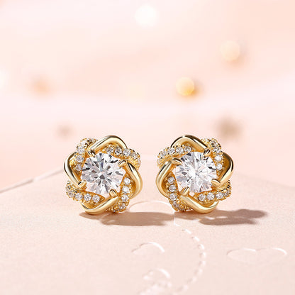 Retro French Classic Style Flower Earrings