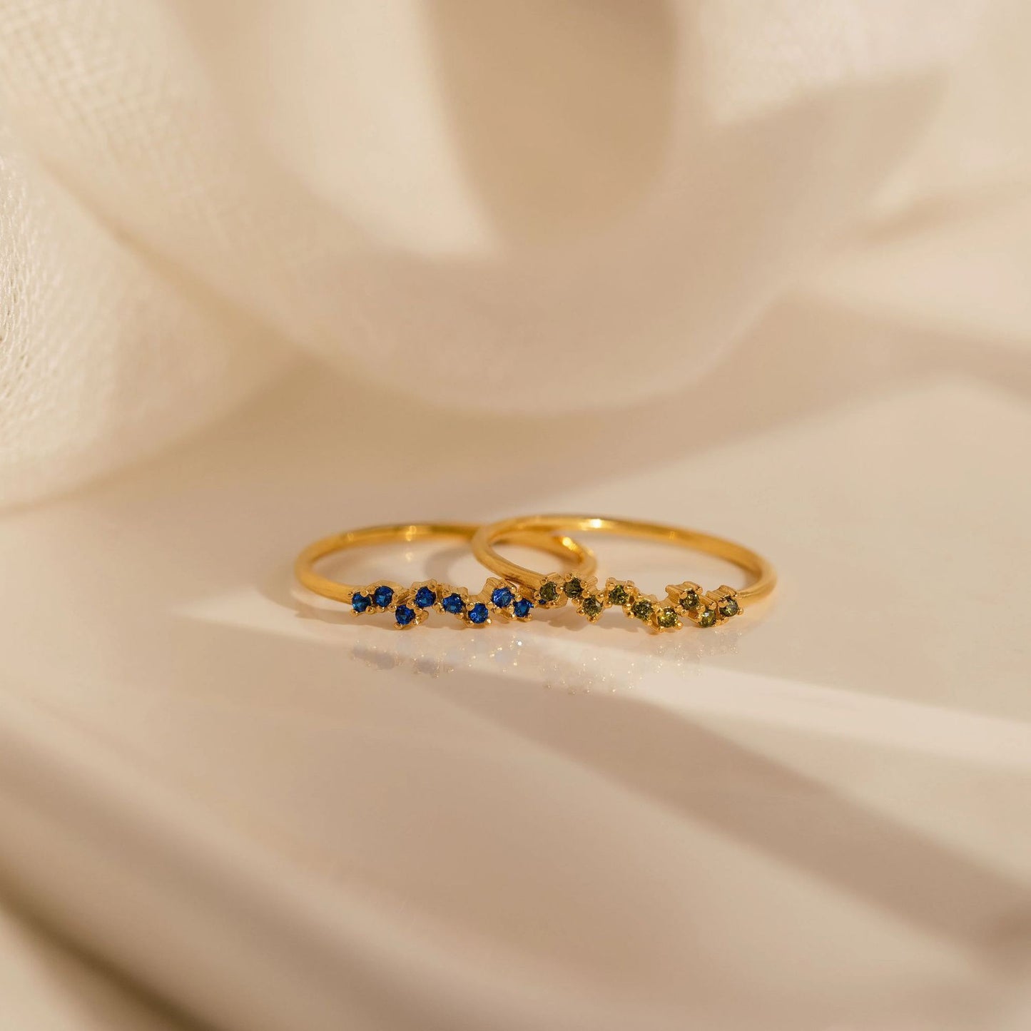 S925 Sterling Silver Small Zircon Birthstone Ring For Women From January To December