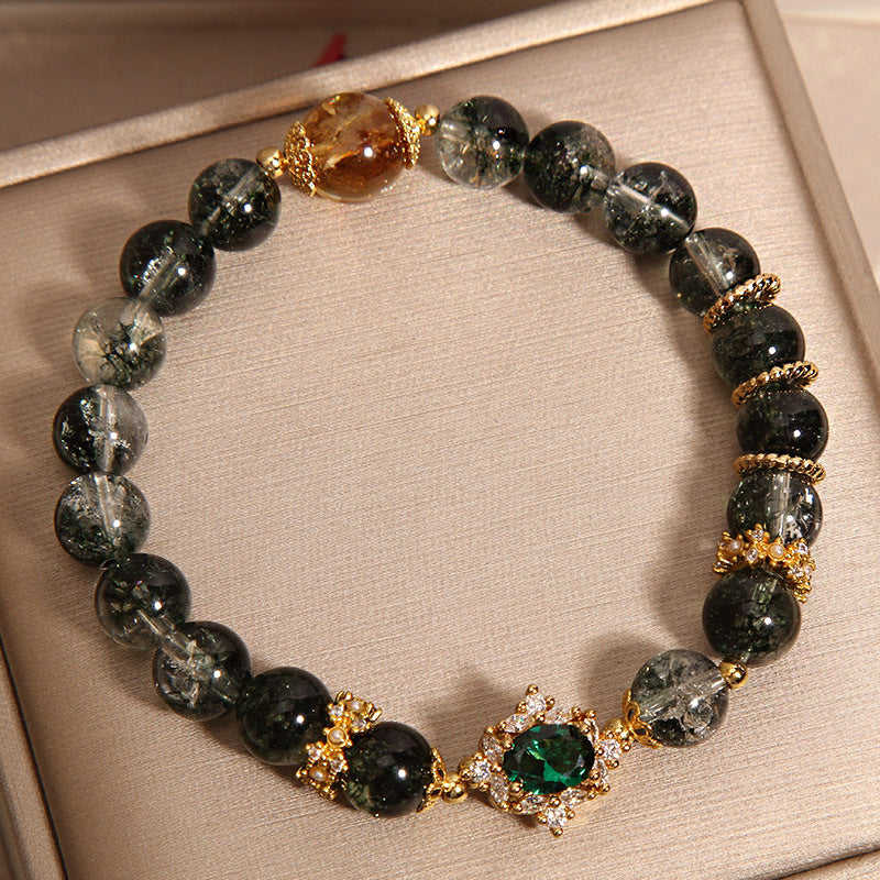 Light Luxury Minority Gold Rutilated Quartz Bracelet