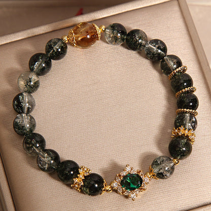 Light Luxury Minority Gold Rutilated Quartz Bracelet