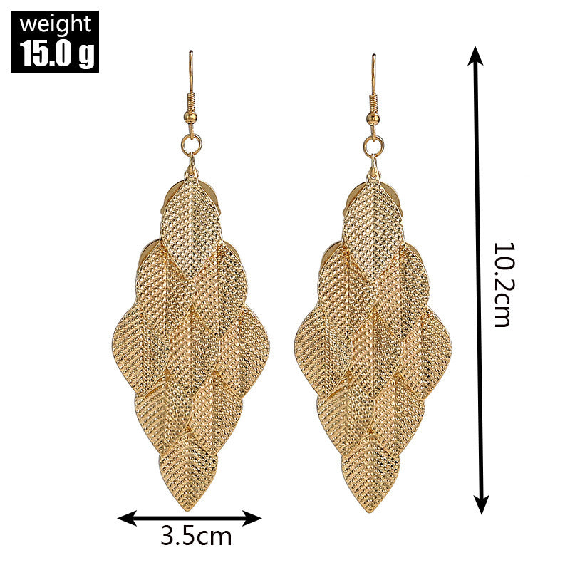 Women's Colorful Earrings Small Nine Leaves Ornament