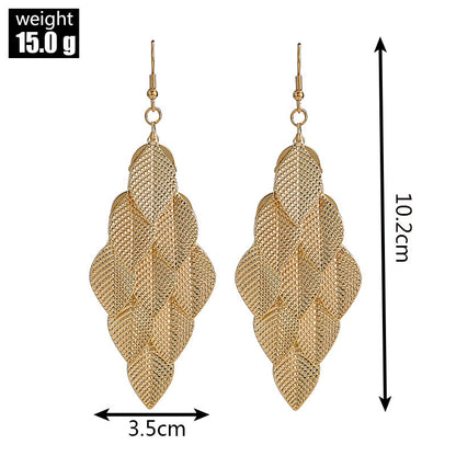 Women's Colorful Earrings Small Nine Leaves Ornament