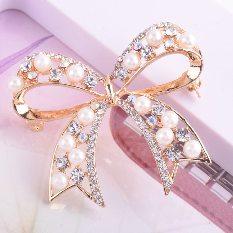 Hot Selling Graceful Bow Pearl Brooch Women's Fashion All-match