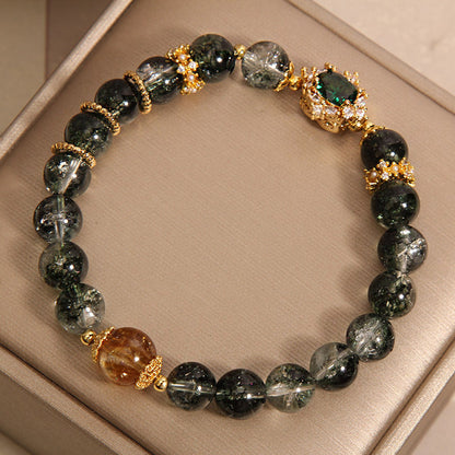 Light Luxury Minority Gold Rutilated Quartz Bracelet