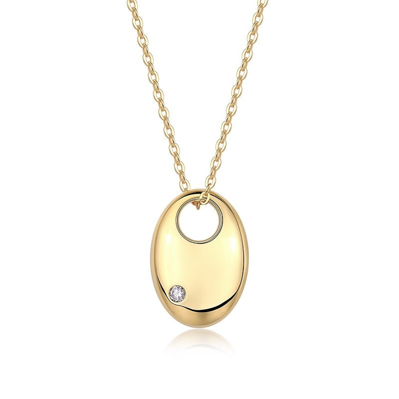 First Encounter - A Fashionable And Trendy Diamond Pendant Necklace Set With Moissanite S925 Sterling Silver And Gold Plating