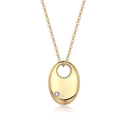 First Encounter - A Fashionable And Trendy Diamond Pendant Necklace Set With Moissanite S925 Sterling Silver And Gold Plating