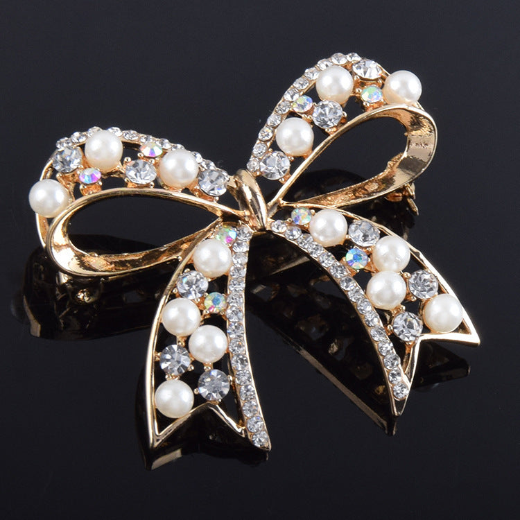 Hot Selling Graceful Bow Pearl Brooch Women's Fashion All-match