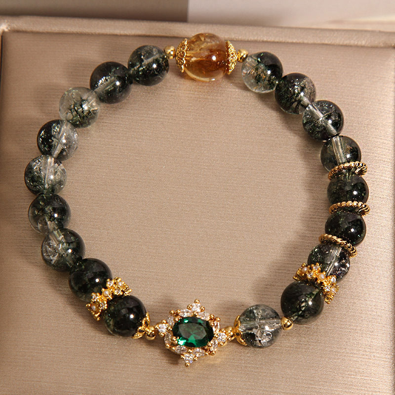 Light Luxury Minority Gold Rutilated Quartz Bracelet