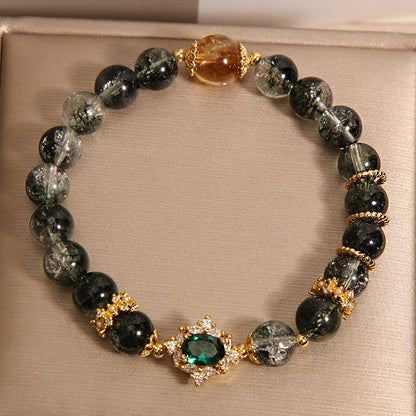 Light Luxury Minority Gold Rutilated Quartz Bracelet