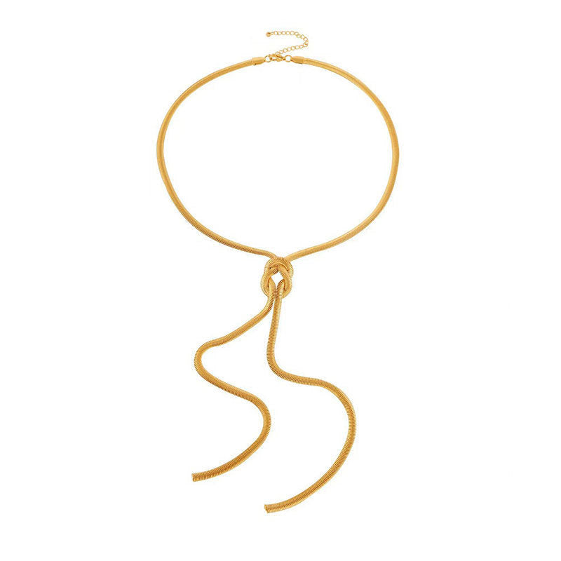 Personalized Knotted Snake Bone Chain Necklace