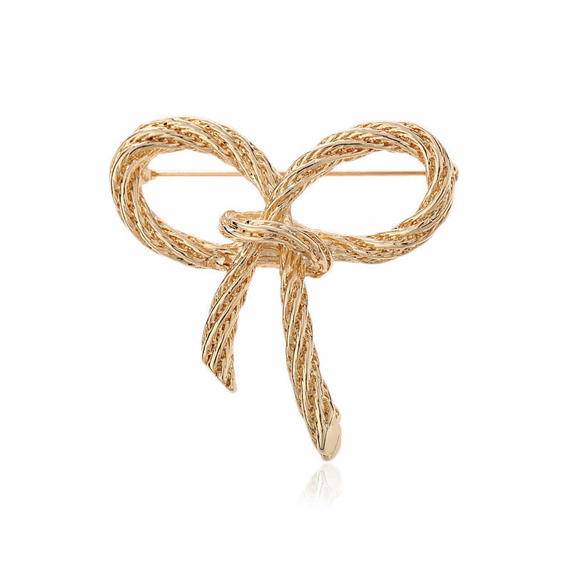 European And American Twisted Twist Face Bow Party Brooch